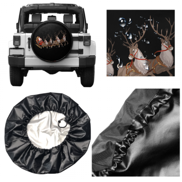 Santa Claus's reindeer Spare Tire Cover For Jeep/RV/Camper/SUV