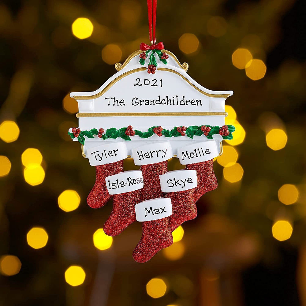 2021 Christmas Ornaments Christmas stocking Pendant Ornament Family of 2 3 4 5 6 Ornament DIY Christmas Tree Decoration