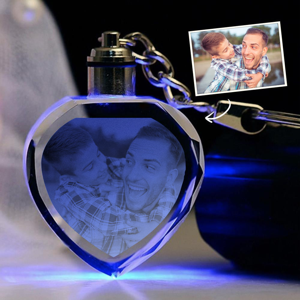 Custom Crystal Keychain Personalized Photo Keychains Christmas Gift for Him/Her