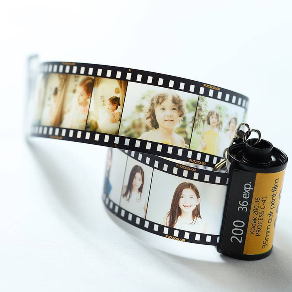 Gifts For Her Personal Film Roll Keychain with Pictures Customized Photo Keyring