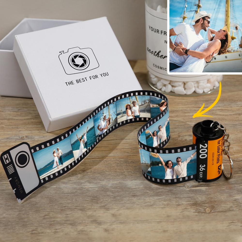 Gifts For Her Personal Film Roll Keychain with Pictures Customized Photo Keyring
