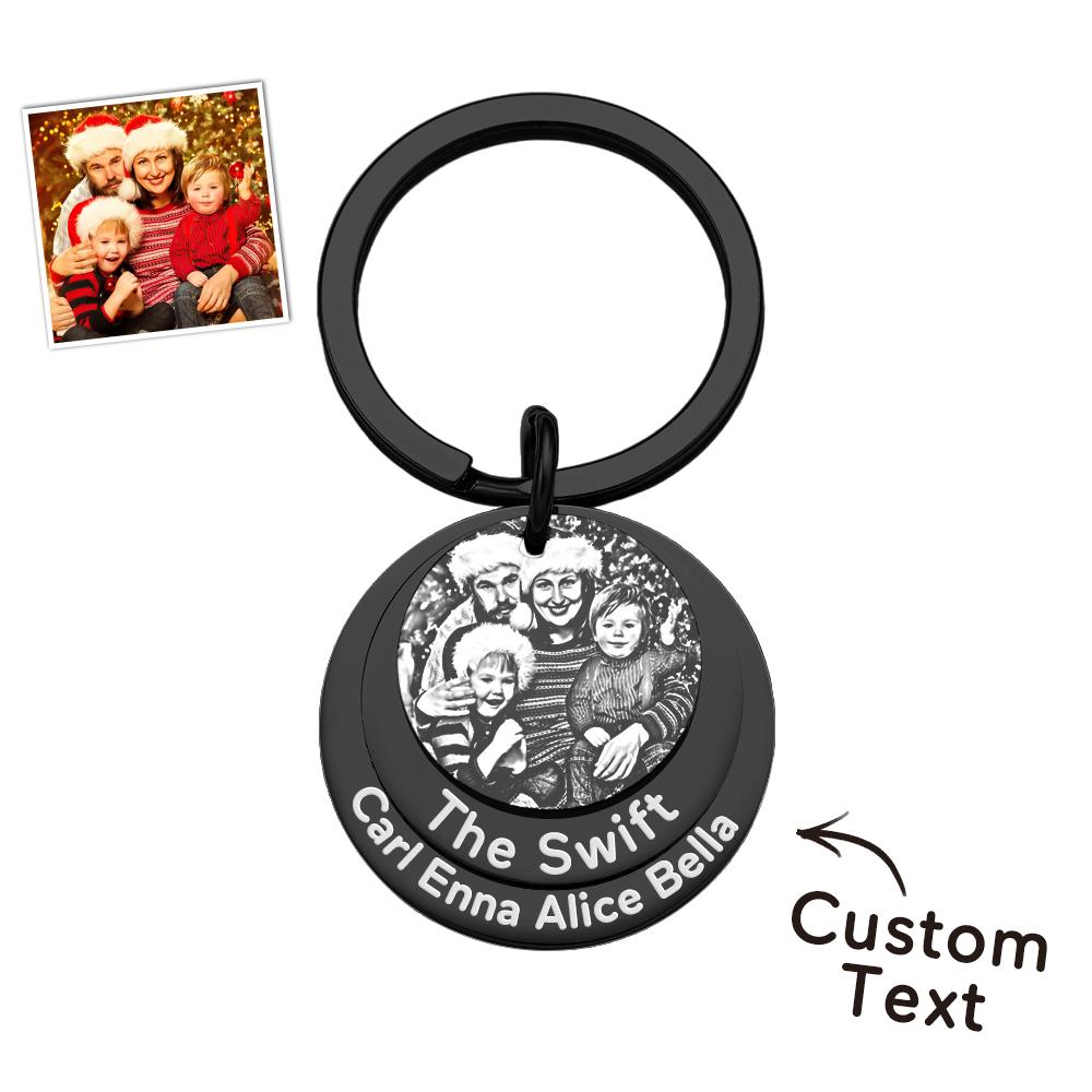Custom Family Photo Keychain With Name Personalized Christmas Gift