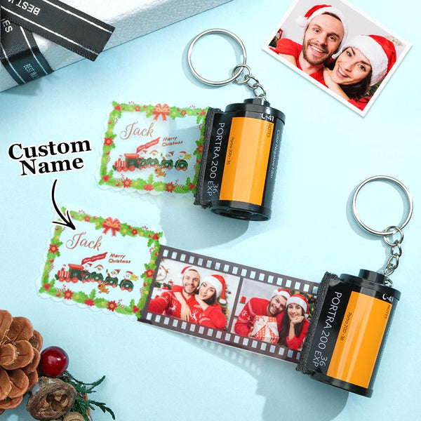 Custom Photo Engraved Film Keychain Funny Christmas Gift