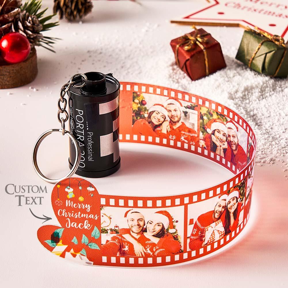 Custom Photo Film Roll Keychain with Pictures Camera Keychain Christmas Day Gift