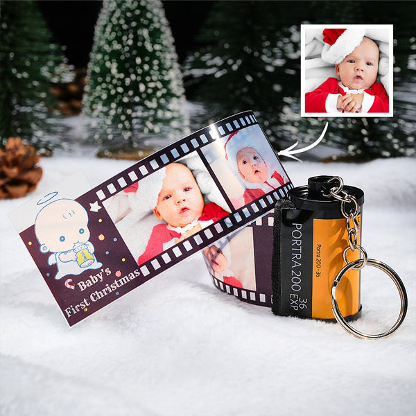 Custom Photo Film Roll Keychain Baby Birthday Theme Camera Keychain Christmas Day Gift