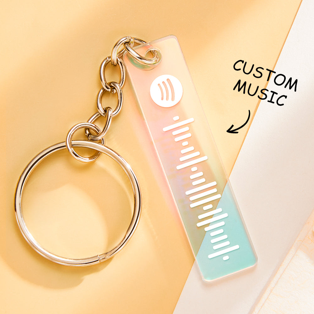 Custom Scannable Spotify Code Keychain Transparent Gradient Color  Acrylic Keychain Creative Gift