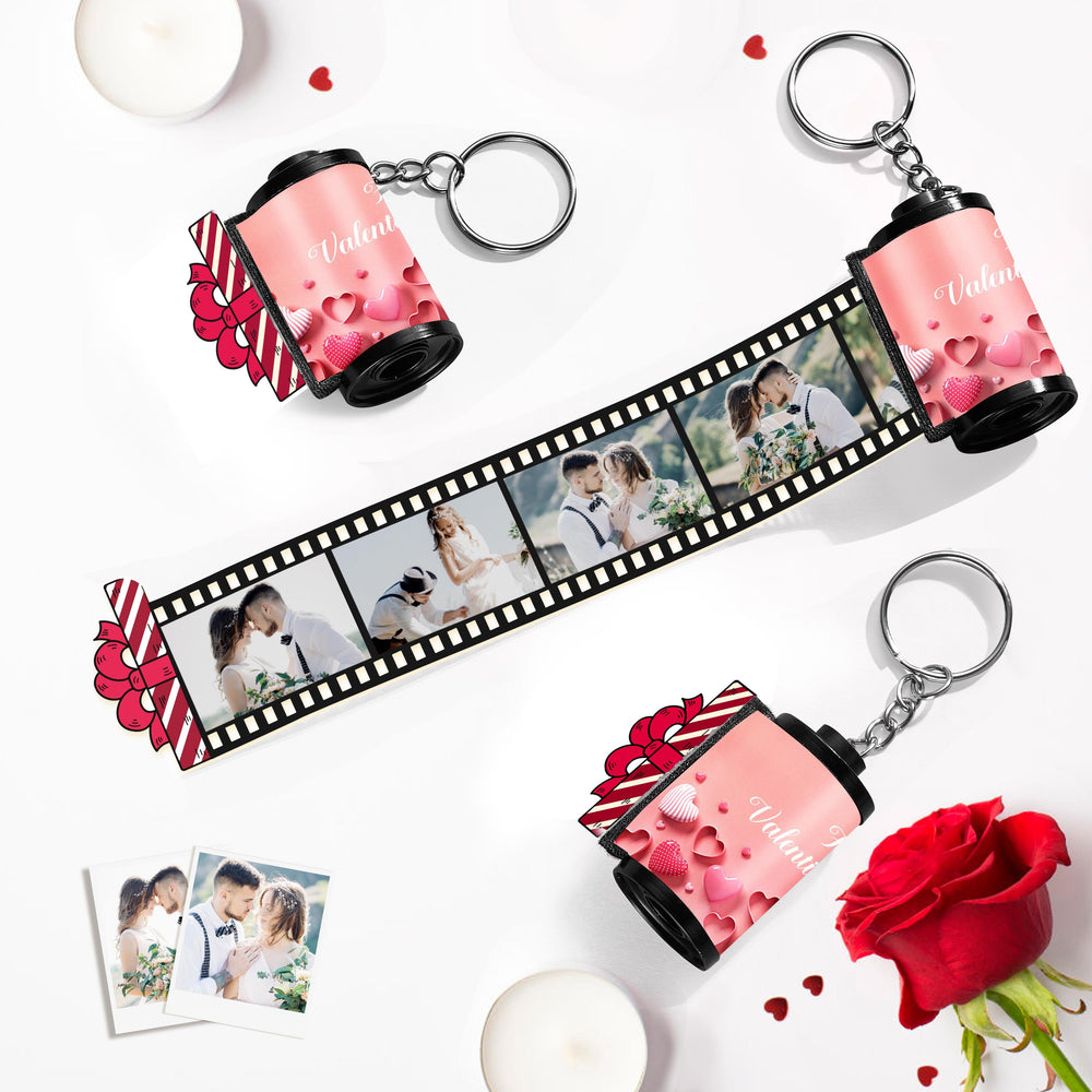 Custom Photo Film Roll Keychain Gift Box Decor Camera Keychain Valentine's Day Gifts For Couples