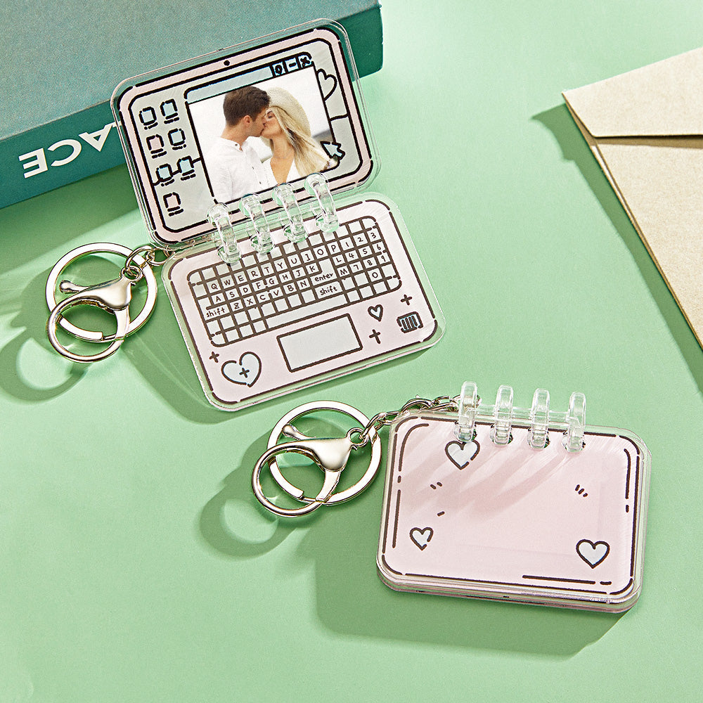 Custom Photo Acrylic Laptop Keychain Valentine's Day Gifts