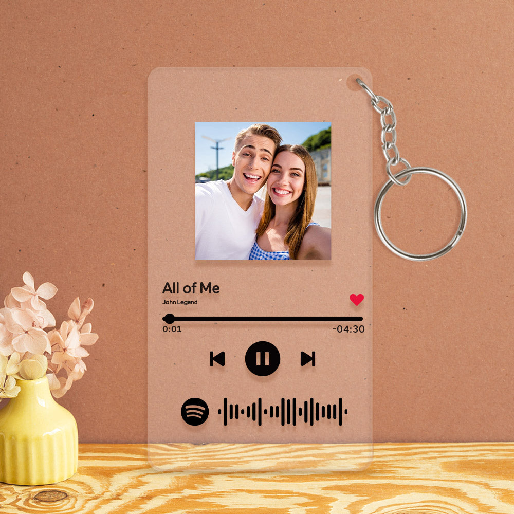 Personalized Spotify Code Music Plaque Keychain (2.1in x 3.4in)