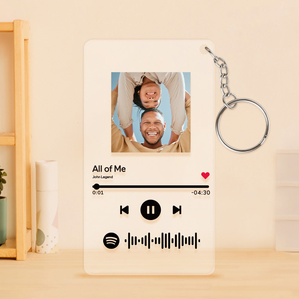 Personalized Spotify Code Music Plaque Keychain (2.1in x 3.4in)
