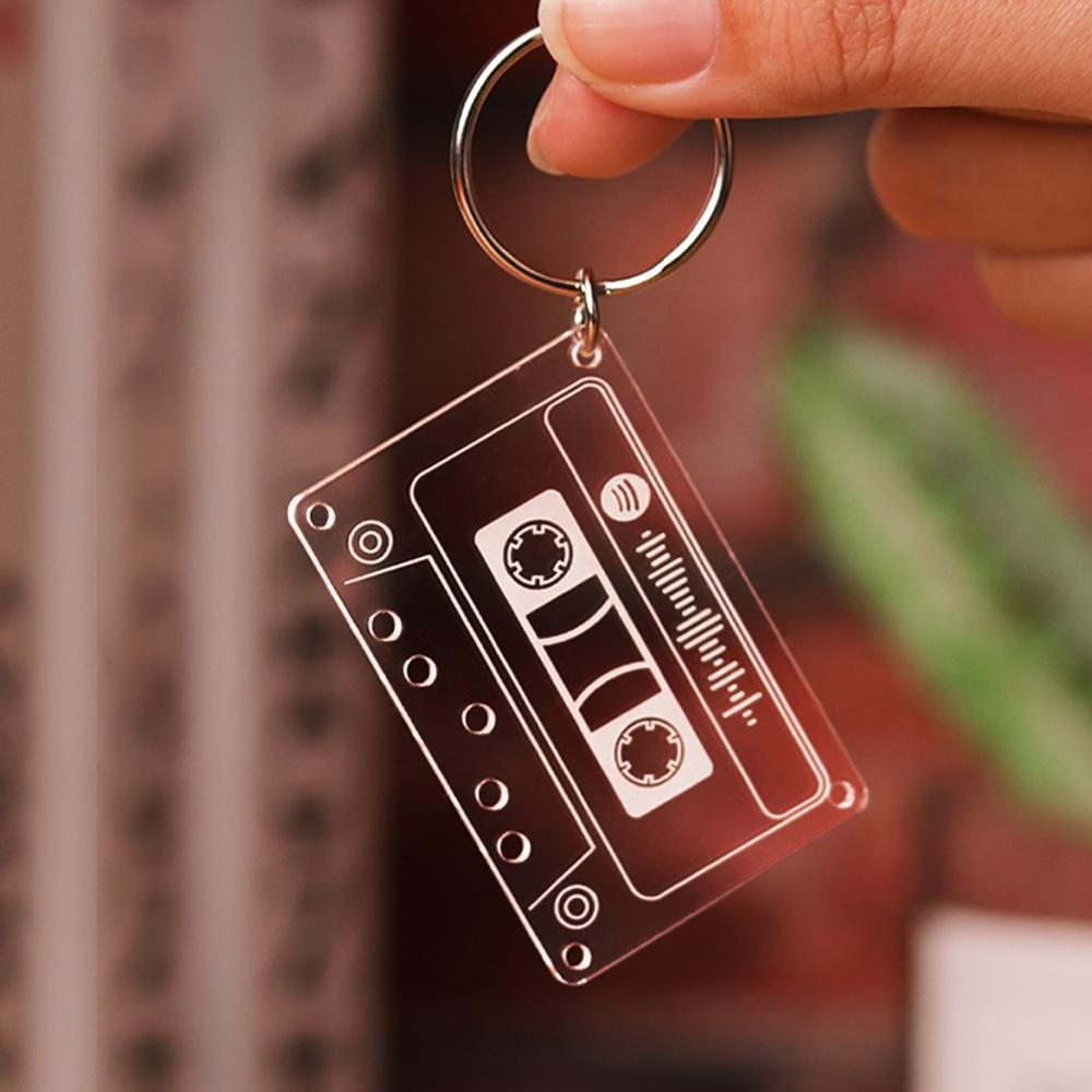 Custom Spotify Code Music Song Keychain Scannable Gifts for Dad Who Wants Nothing