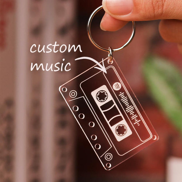 Custom Spotify Code Music Song Keychain Scannable Gifts for Dad Who Wants Nothing