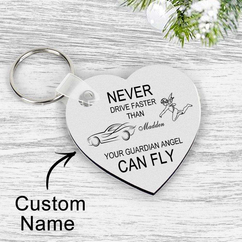 Custom Engraved Keychain Drive Safe Heart-shaped Metal Gifts