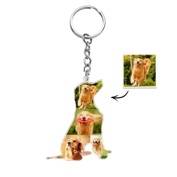 Custom Dog Collage Photo Keychain Animal Photo Key Chain Accessories Custom Gift for Dog Lover