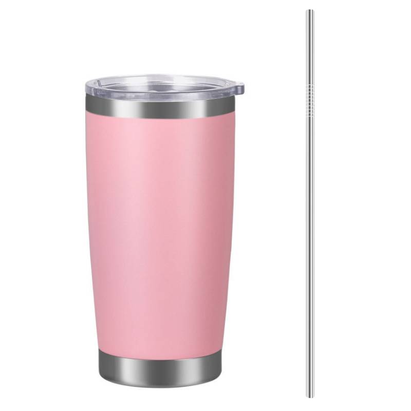 20oz Stainless Steel Insulated Travel Mug with Straw Coffee Travel Cup for Car Office Home