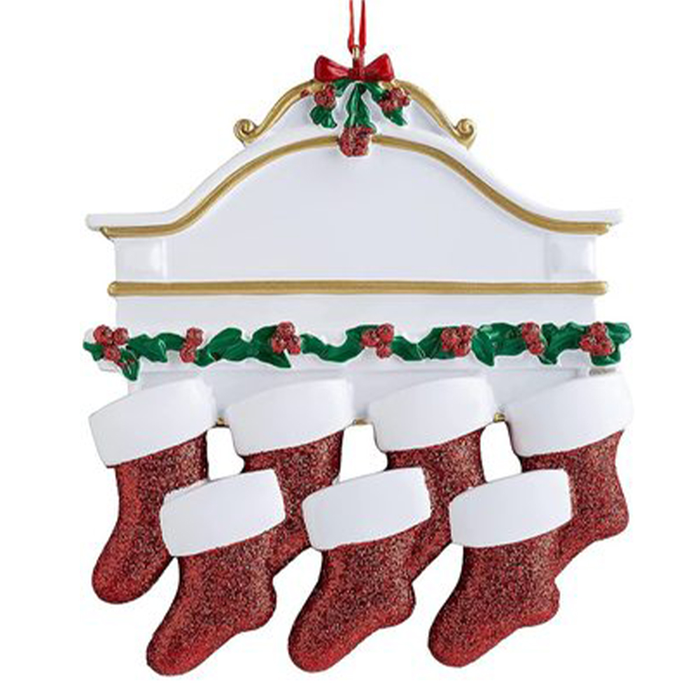 2021 Christmas Ornaments Christmas stocking Pendant Ornament Family of 2 3 4 5 6 Ornament DIY Christmas Tree Decoration