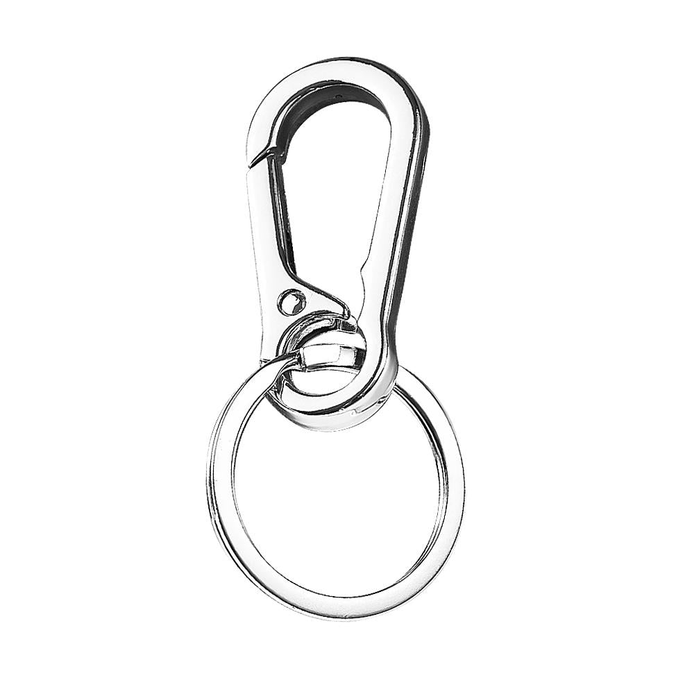 Carabiner Clip Keyring Stainless Steel Keychain with Snap Hook Quick Release Key Ring