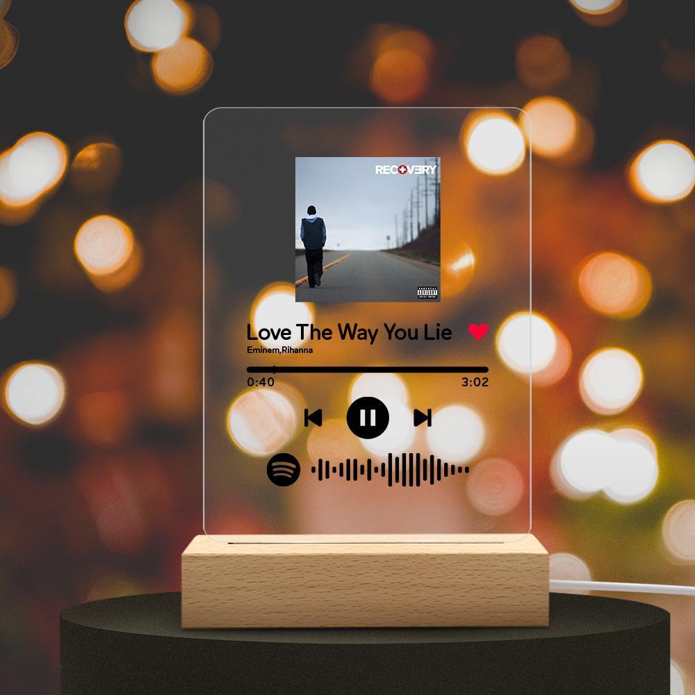 Spotify Glass - Custom Spotify Code Music Plaque Night Light (5.9in x