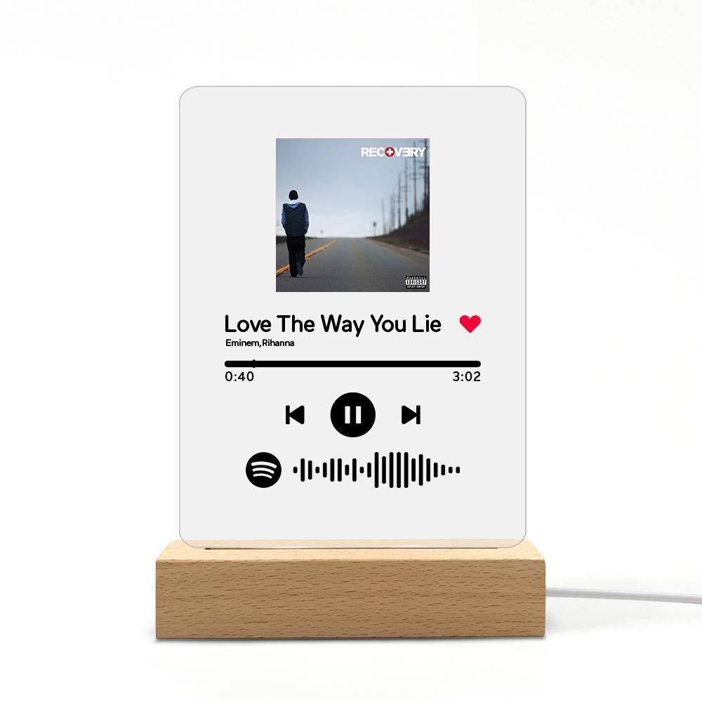 Spotify Glass - Custom Spotify Code Music Plaque Night Light (5.9in x