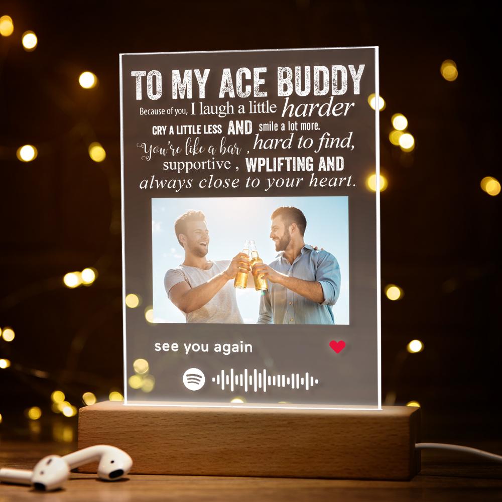 Personalized Spotify Photo Engraved Text Night Light To My Son Gifts for Boys