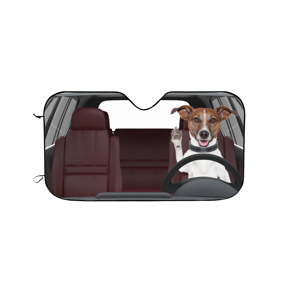 Personalized Photo Sunshade Custom Car Sun Shade-Hi Dog!
