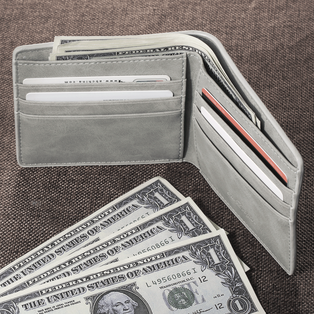 Custom Light Grey Short Photo Wallet