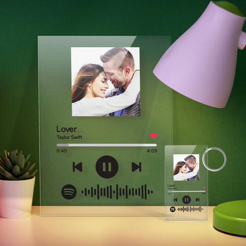 Custom Spotify Code Music Plaque (4.7in x 7.1in) With A Free Same Keychain(2.1in x 3.4in)