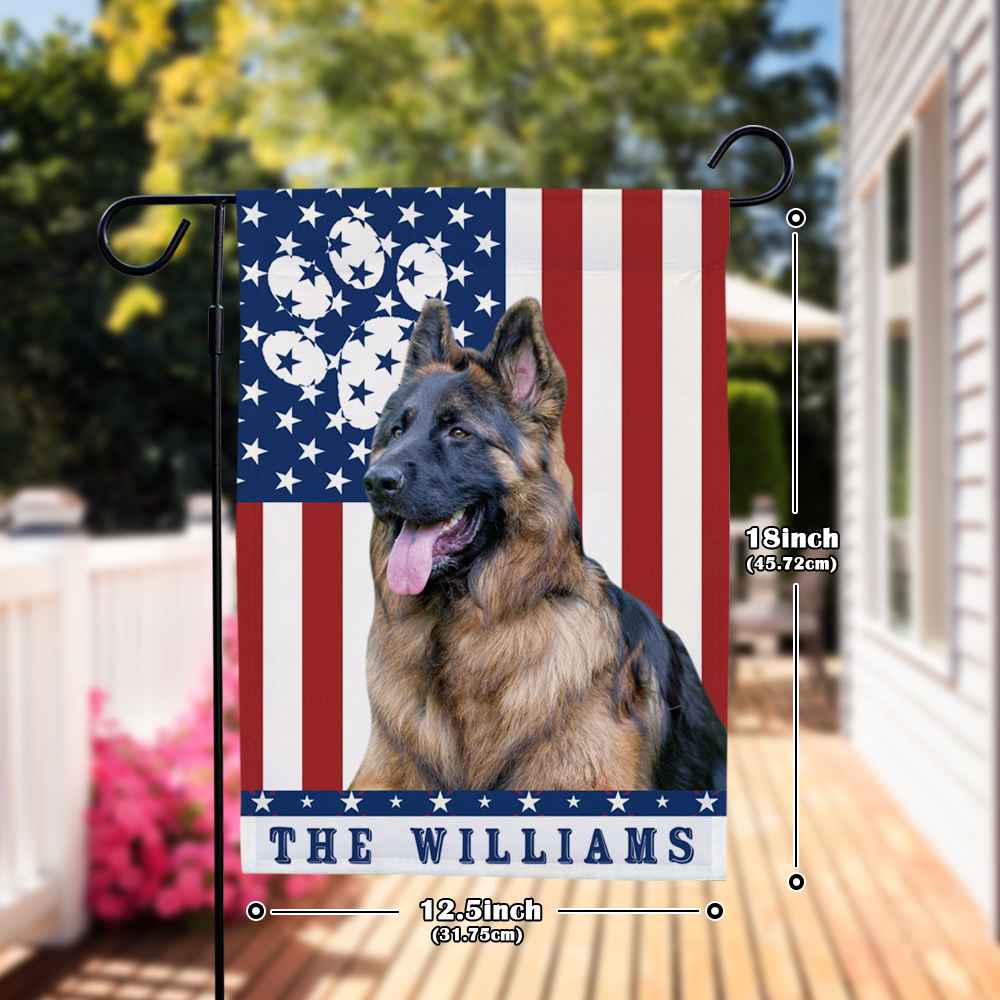 Custom Outdoor Dog Photo With Your Text Garden Flag (12.5in x 18in)