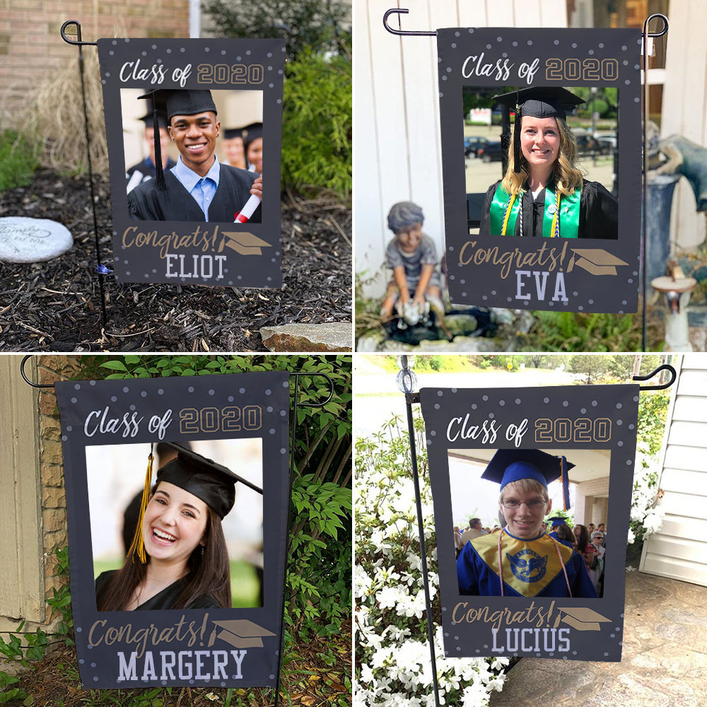 Personalized Garden Flags Outdoor Graduation Photo With Your Name Happy Graduation 2021(12.5in x 18in)