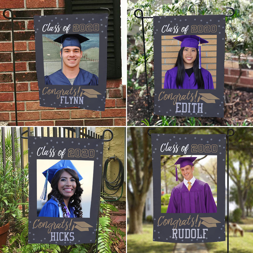 Personalized Garden Flags Outdoor Graduation Photo With Your Name Happy Graduation 2021(12.5in x 18in)
