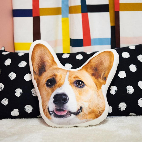 Custom Pet Portrait Face Pillow, Pet Shaped Pillow,  Best Gifts For Pet Owners