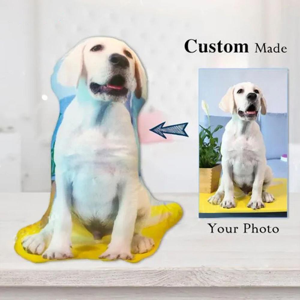 Custom Pet Portrait Face Pillow, Dog Shaped Pillow From Pictures, Dog Memorial Personalized Pillow